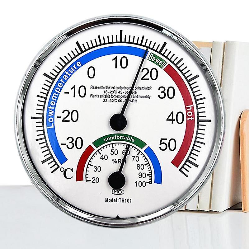 2 In 1 Mini Clock Shaped Measuring Tool Round Temperature Humidity For Home