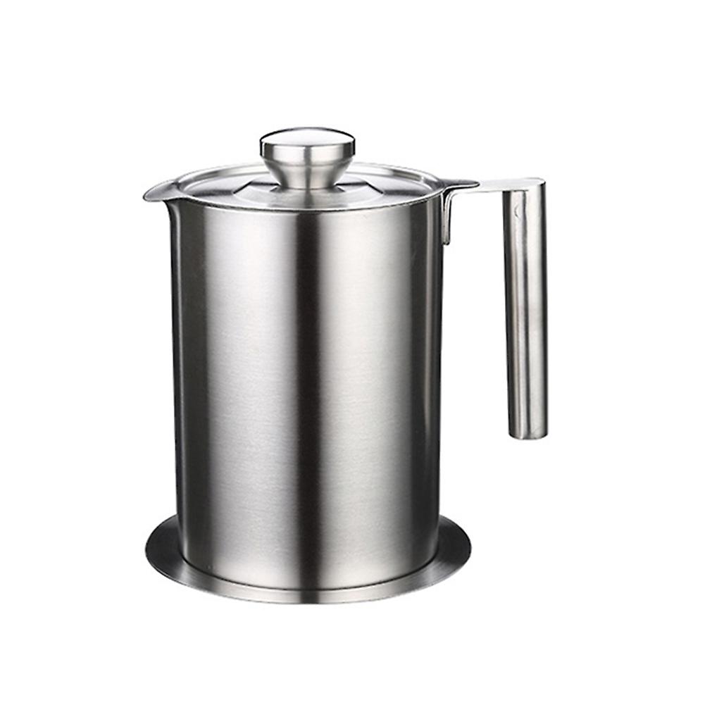 Stainless Steel Kitchen Cooking Oil Filter Pot Soup Grease Strainer Separator Large Capacity