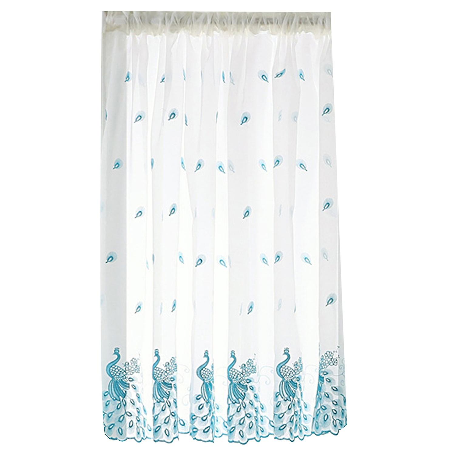 1 Sheet Window Gauze Bright-colored Translucent Polyester Elegant Embroidered Window Gauze Curtain H
