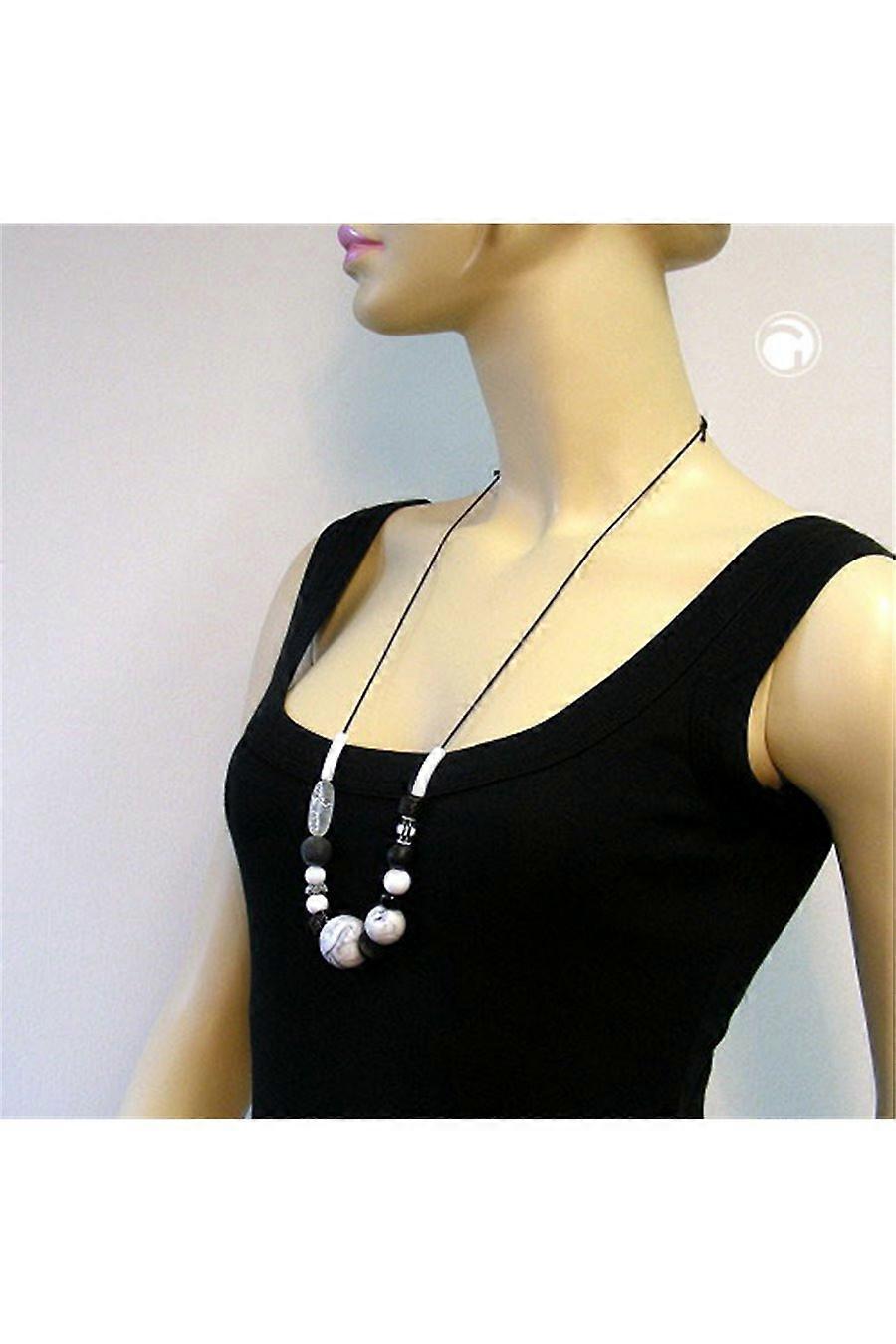 Necklace Beads Black-grey - Gl06550