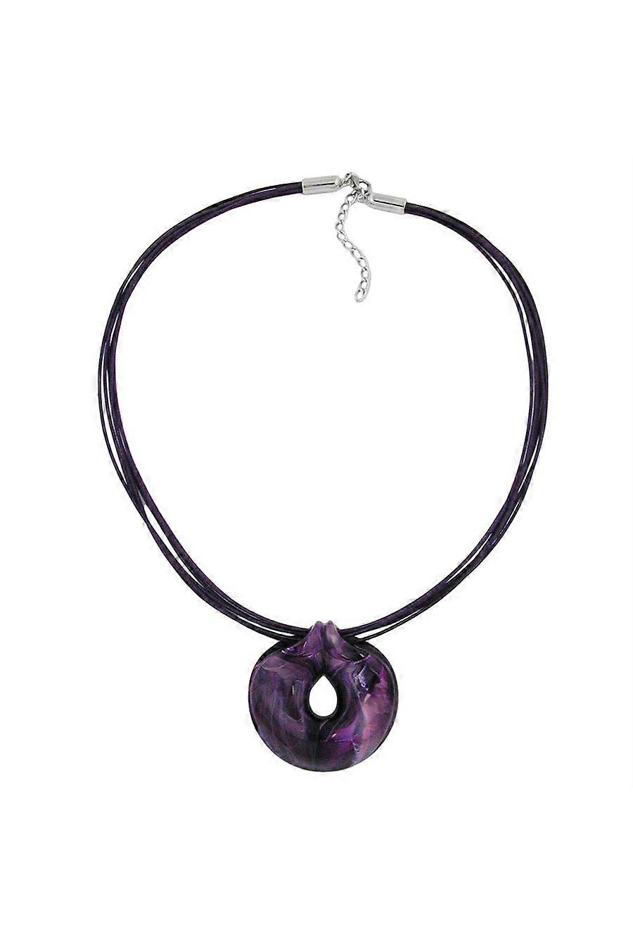 Necklace Amulett Lilac Marbled 55cm - Gl02722