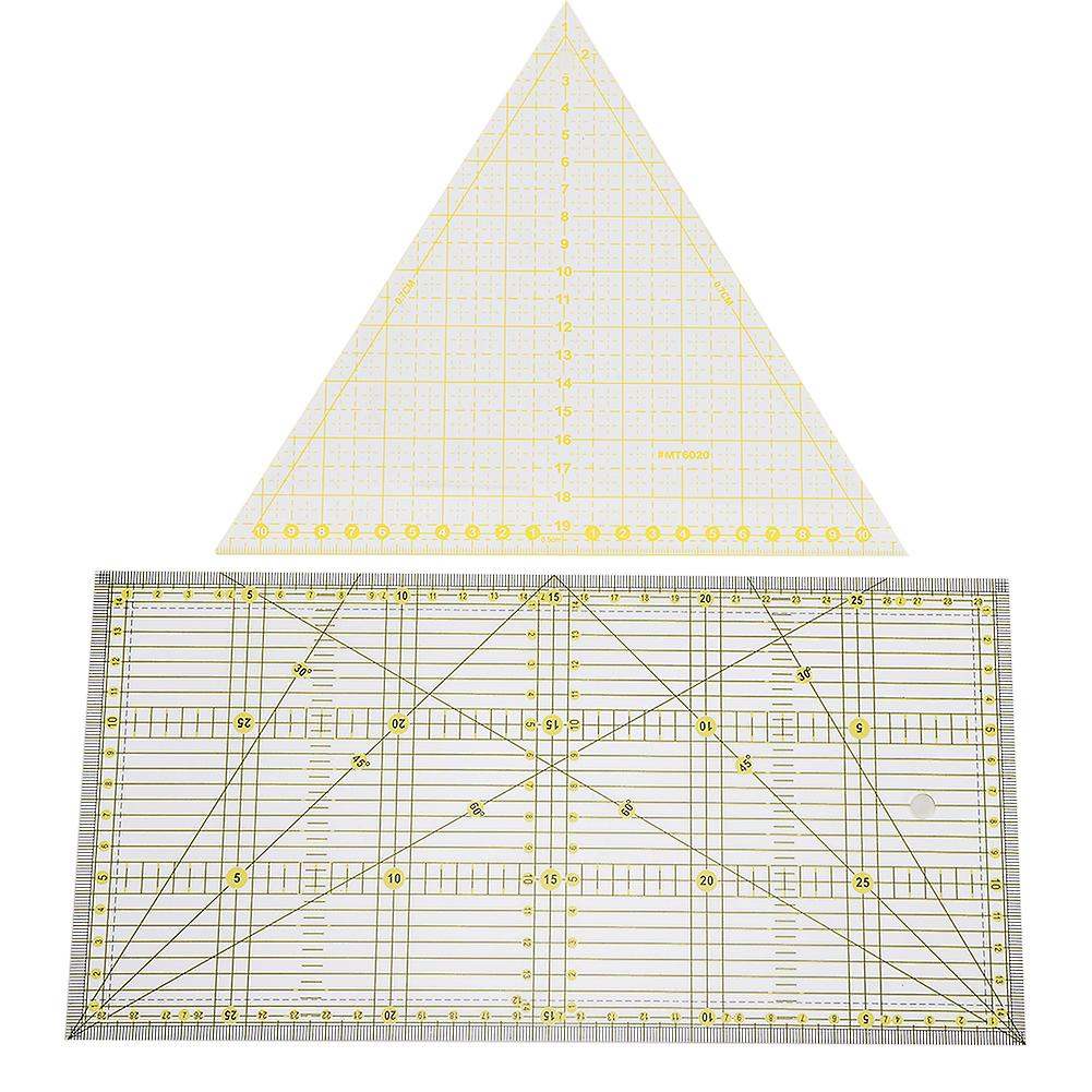 2pcs Clothes Sewing Ruler Stitching Measuring Drawing Ruler Sewing Tool Accessory