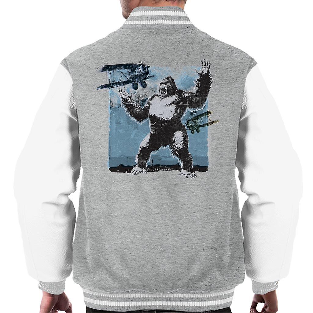 King Kong Being Attacked By Biplanes Men's Varsity Jacket