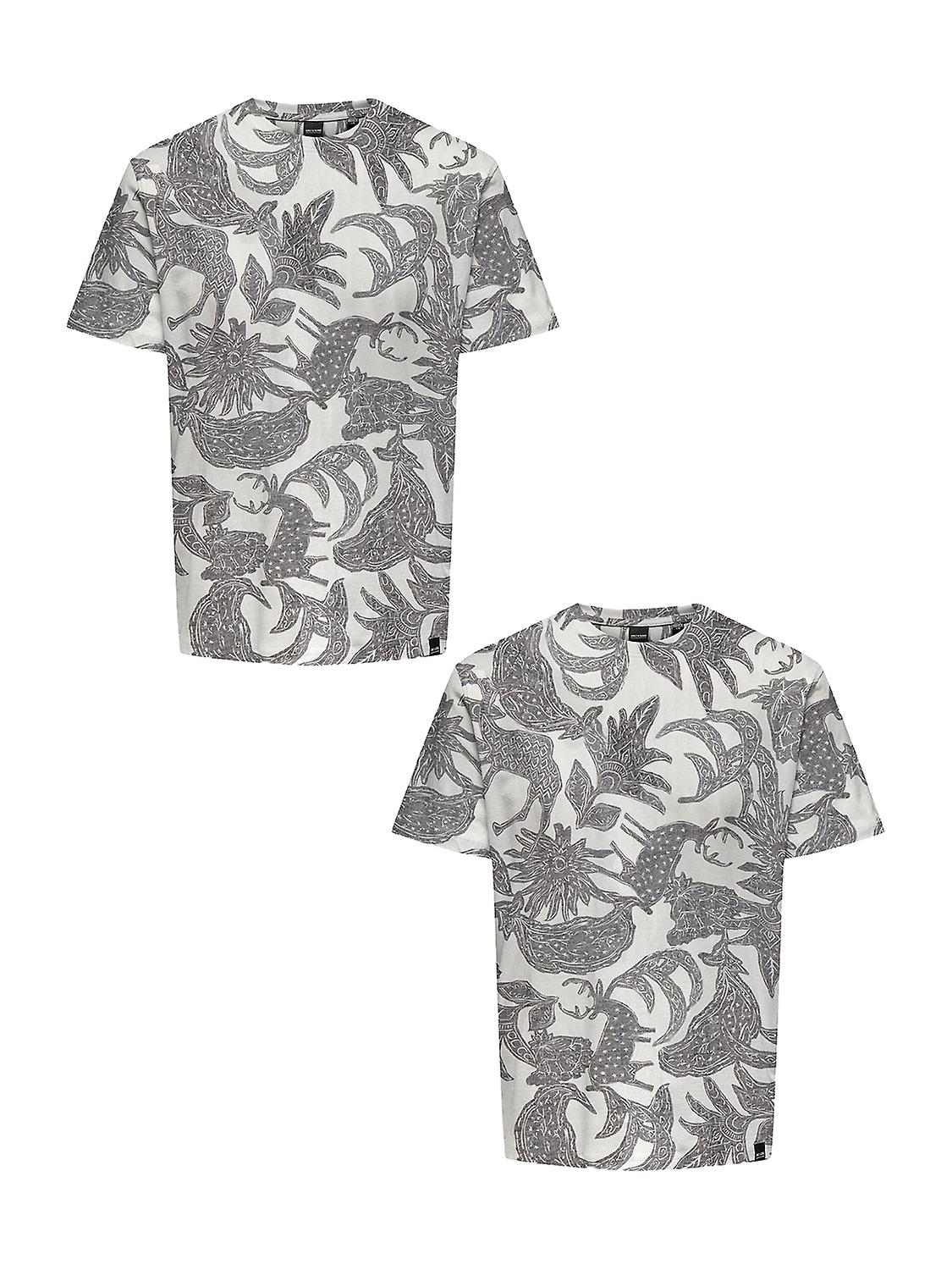 ONLY & SONS Herren T-Shirt 2er-Set Rundhals Kurzarm bequemes Sommer Oberteil
