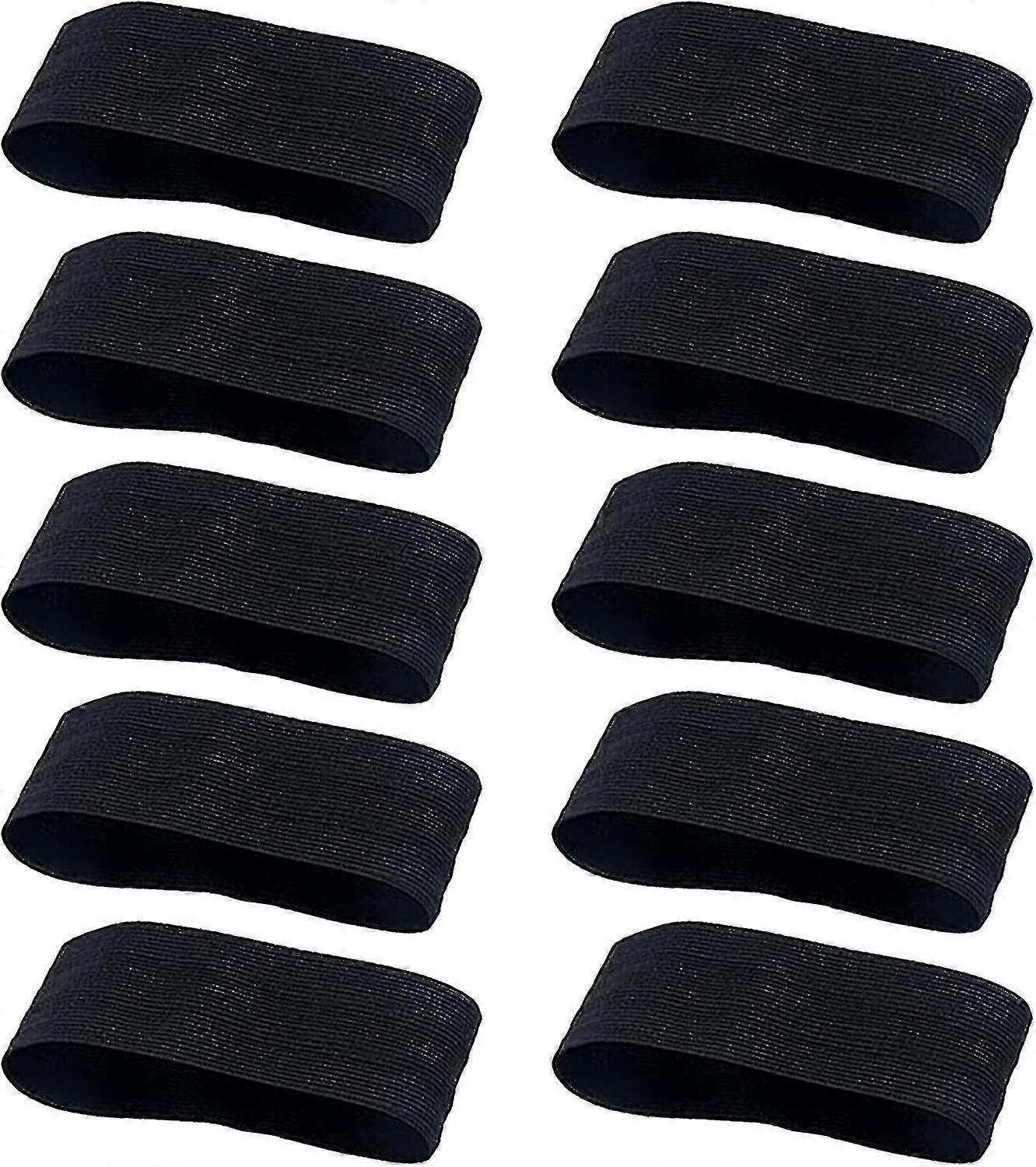 10 יחידות סרטי זרוע שחורים כדורגל, רצועות זרוע שחורות אלסטיות להקת אבל, סגירת לולאה סרטי זרוע של תרגיל ספורט, רצועות זרוע שחורות לכדורגל, ריצה, Re