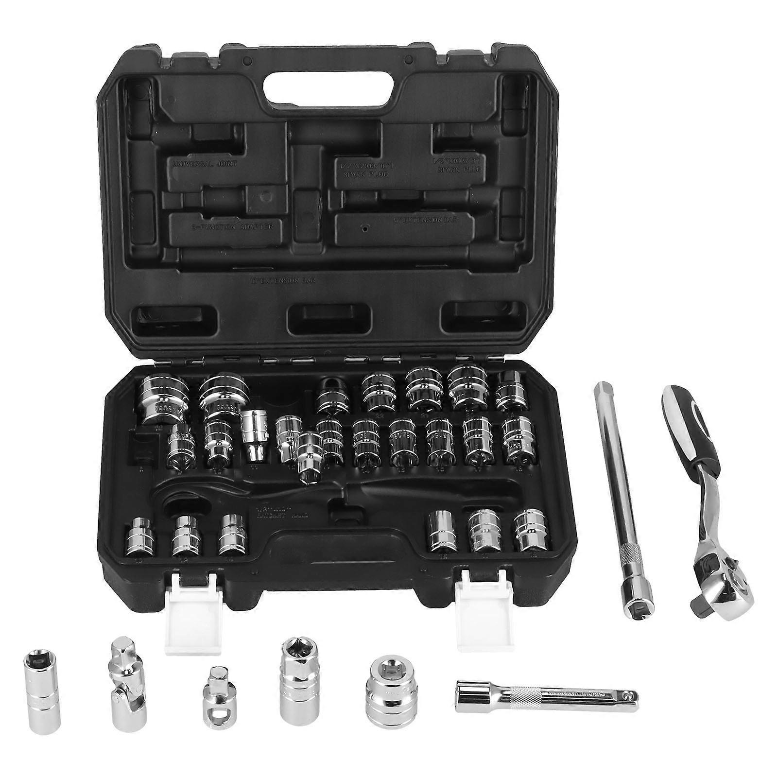 33 Ratchet Socket Set High Strength Corrosion Resistance Socket Casing Tool Set for Car E2U011