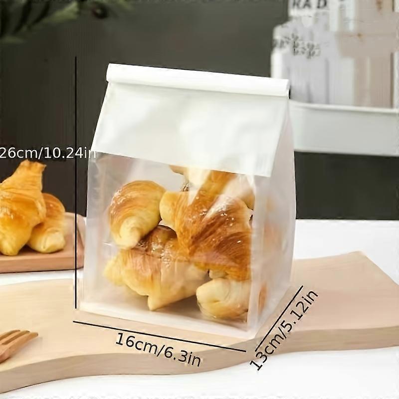 20pcs επαναχρησιμοποιήσιμες τσάντες παραγωγής, τσάντες αρτοποιίας με το παράθυρο, λευκές τσάντες kraft, τσάντες συσκευασίας τροφίμων ψησίματος, τσάντες ψωμιού χαρτιού, τσάντες εγγράφου Kraft με παράθυρο, ki