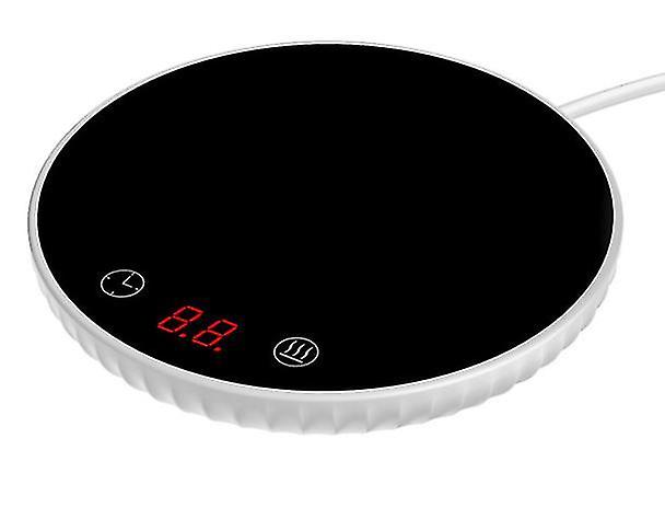 White Mini Smart Thermostatic Heating Coaster With Timing,lcd Display Az13980