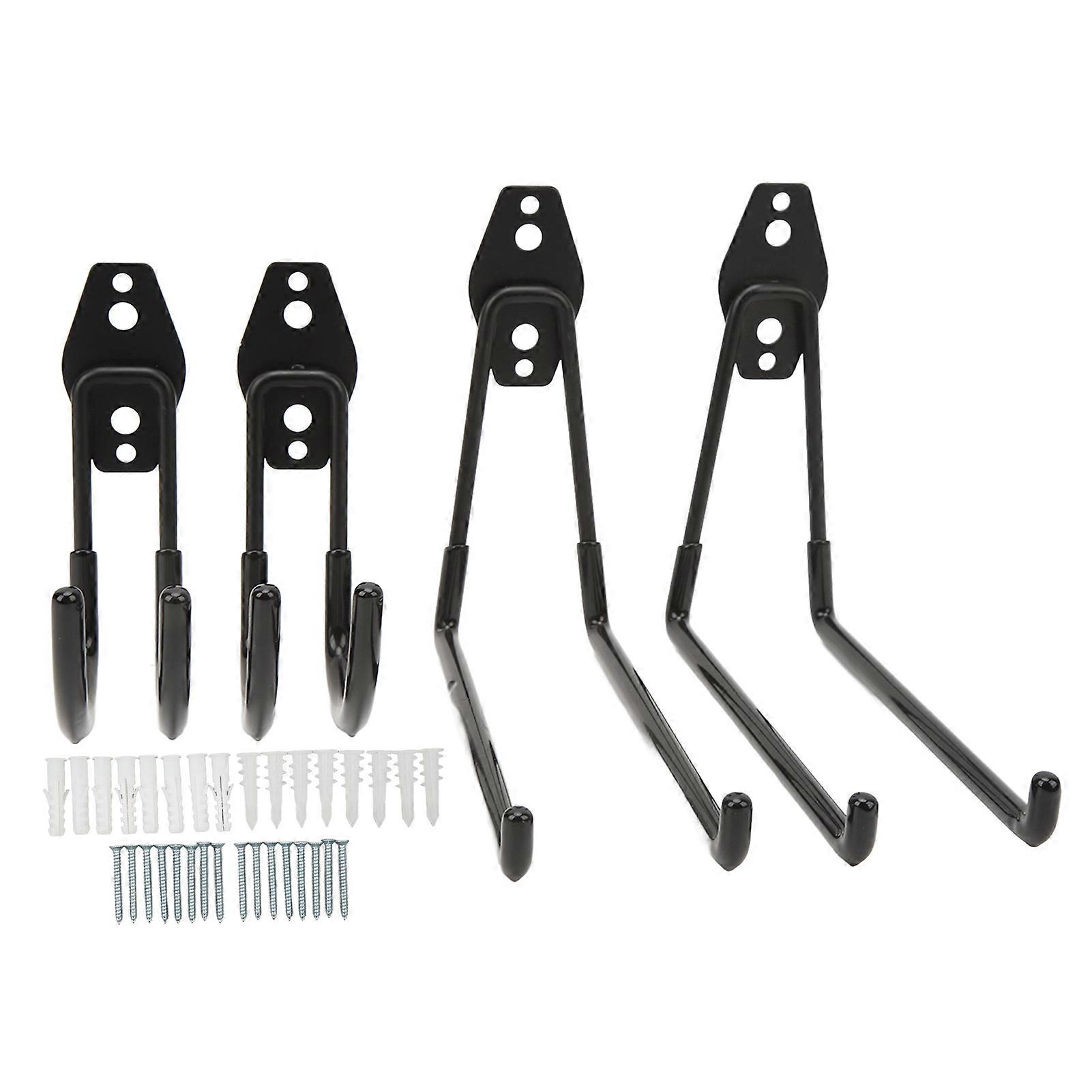 4個のガレージフックヘビーデューティストロングベアリングツールハンガースクエアと湾曲した壁掛けフック