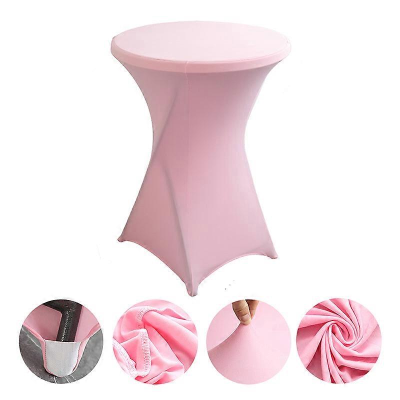 Cocktail Round Spandex Table Cover,four-way Stretch,black,80x110cm