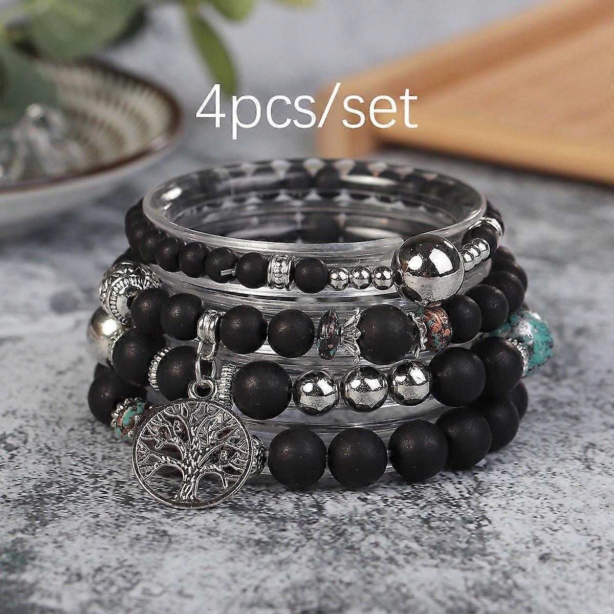 Bracelet - Classic Black Life Tree Set - Elegant Empowerment
