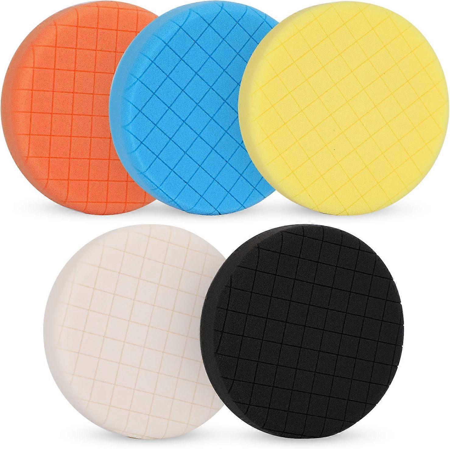 Polishing Pad, 5 Pieces 150mm/6 Inch Polishing Sponge Buffing Kit for Car Polisher Buffer Pad/for RO/DA Dual Action Polisher Polishing