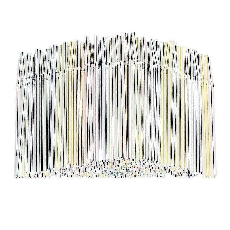 100-400pcs Drinking Straws Flexible Reusable Bendable Drinking Straws Multi Coloured Striped For Kids And Adults