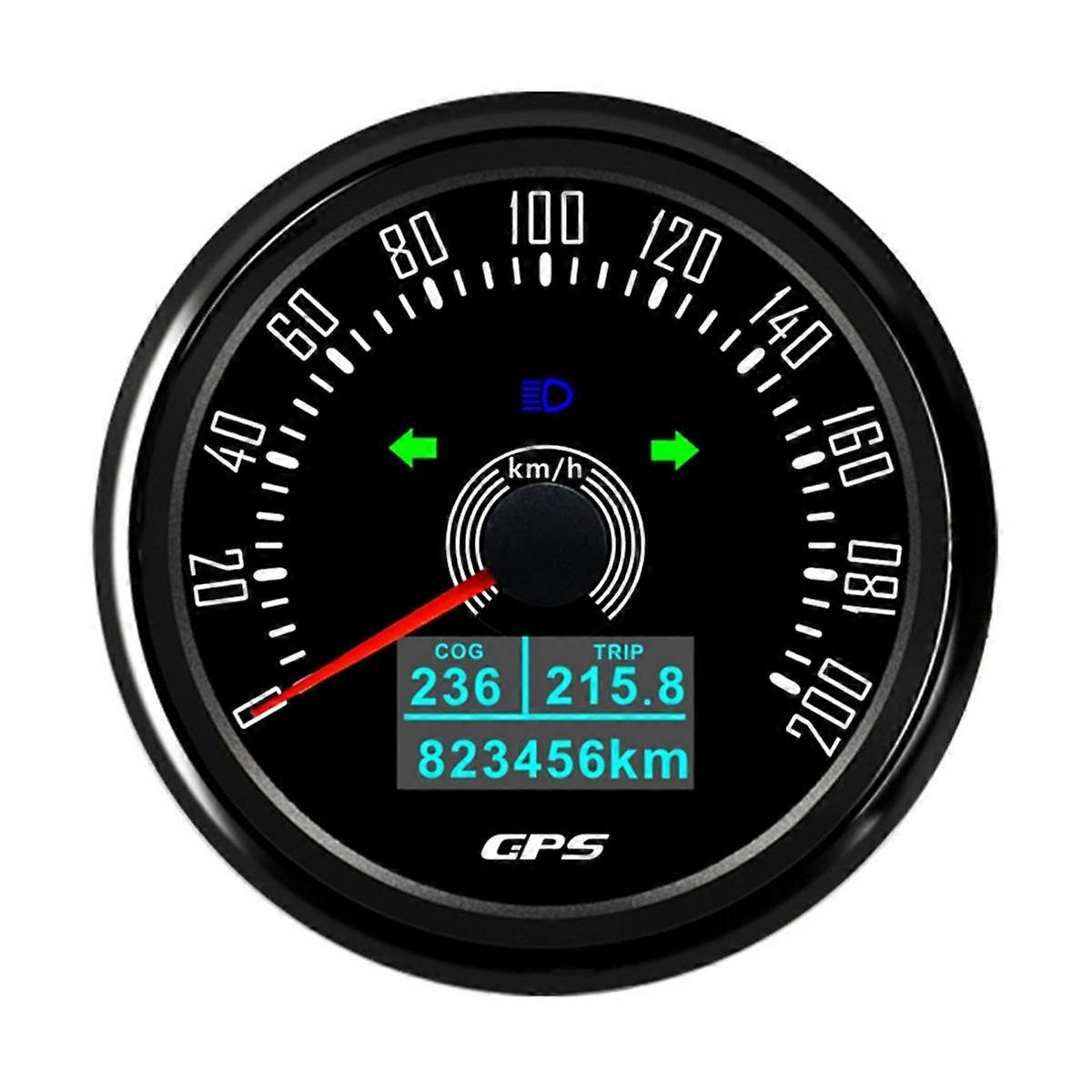 85MM GPS Speedometer with GPS Antenna 7Colors Backlight Digital LED Odometer Gauge for 12V24V Car B