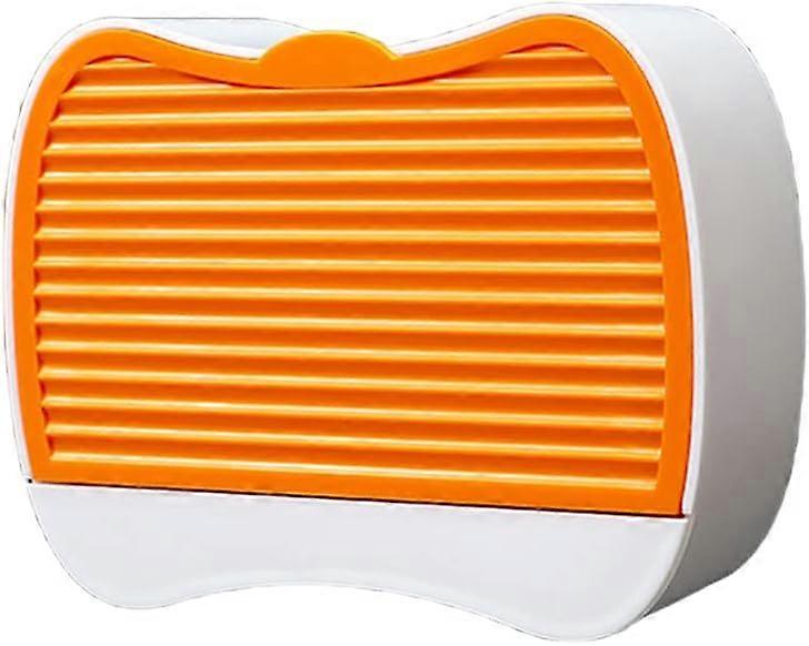 Tizzy Wall Mounted Soap Dish Bathroom Storage Drain Rack Soap Box Hook Plastic Box - S# Orange