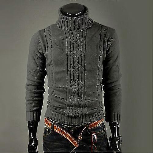 Men Winter Warm Knitted Sweater Turtle Neck Pullover Jumper Tops