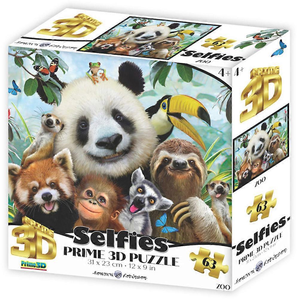 Prime3D Zoo Selfie 63-Piece 3D Puzzle for Engaging Fun Collecting and Building