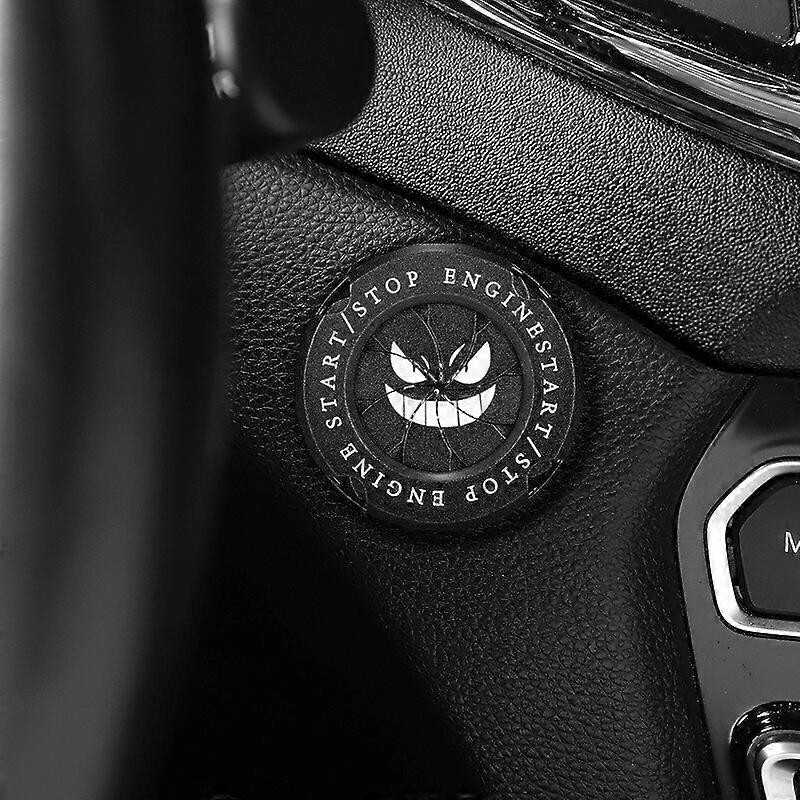 Onekey Start Stop Button Cover Skeleton/Pirate/Demon Smiley/Bat Car Interior Decor Start Switch Protector Motorcycle Start Ring