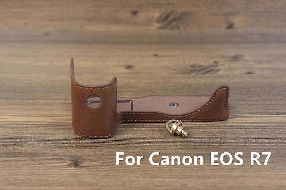 Retro Pu Leather Camera Bag Half Body Case Base Cover For Canon EOS R RP R5 R6 R7 R10 M200 M100 M50 M6 6D Mark II M50II M6II 6D2