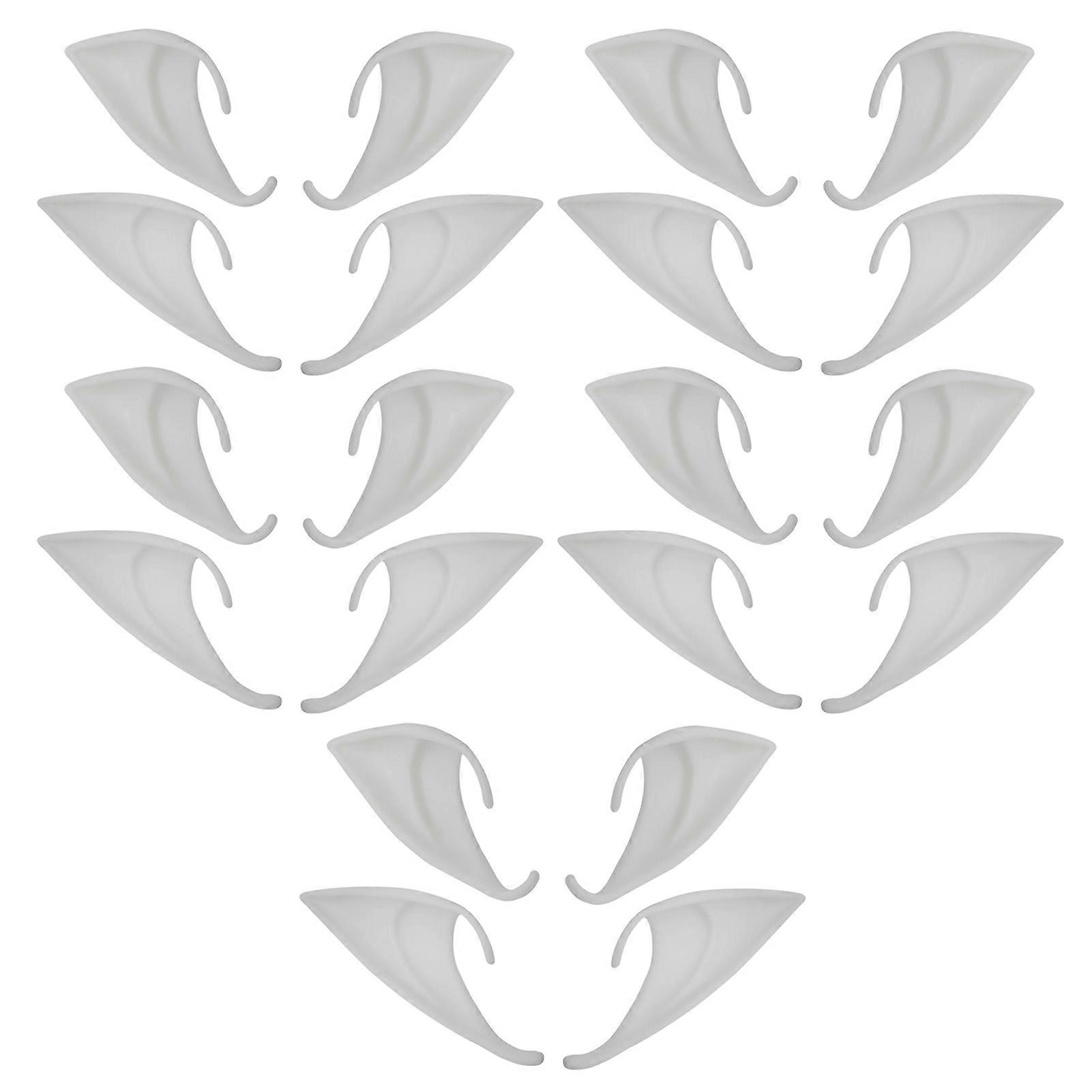 10 Pairs of Soft Latex Elf Ears Adorable Simple Operation Elf Ears for Cosplay Halloween Christmas Parties Qinghai