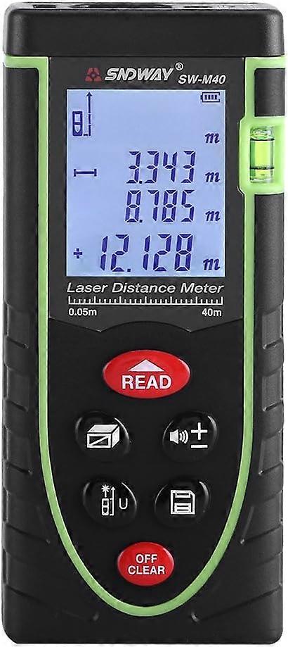 Digital rangefinder, rangefinder, handheld range finder, 1mm to 40/60/80/100m, with large LCD backlight indicator and indoor and outdoor spirit level