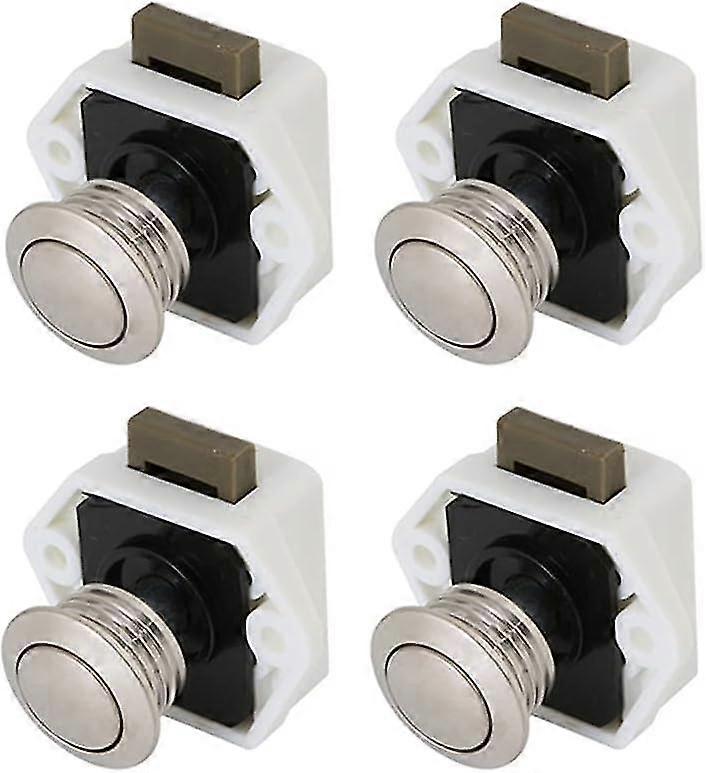 4 Pcs Push Button Latch, Mini Push Button Drawer Cabinet Door Keyless Lock Cabinet Lock