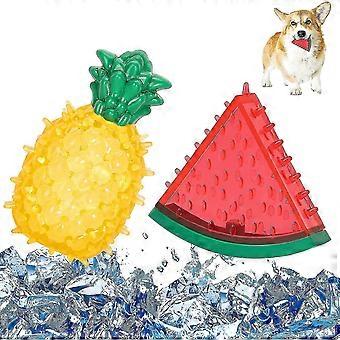 Pet Teether Kjøling Tygge leker, Freezable Teething Leketøy For Valper, Frys Interaktive Leker Om sommeren, Kjøling Frossen Hund Treat2pcs-gul, Rød)