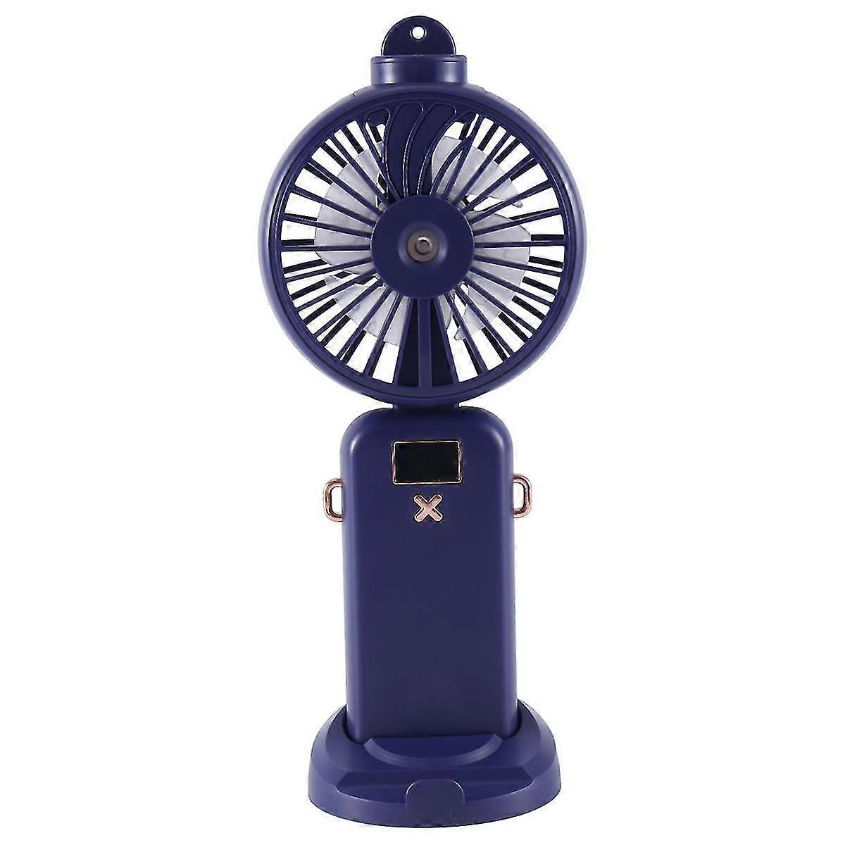 5000mah Folding Electric Fan Usb Rechargeable Air Cooling Fan Spray Function 5 Speed Digital Displa