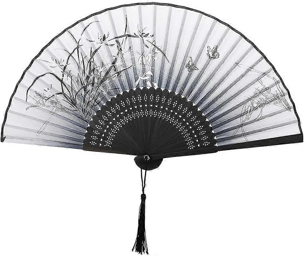 pattern lace bamboo foldable hand fan for summer occasions