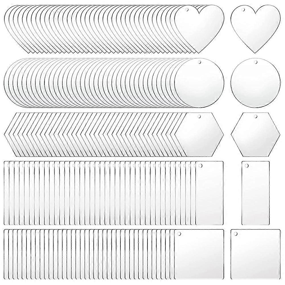 200 Pieces Acrylic Blanks Acrylic Clear Pendants for DIY Craft Projects