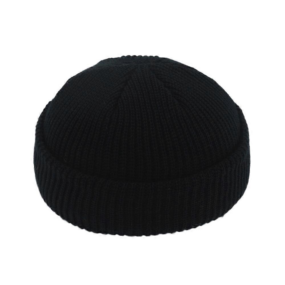 Beanie Knit Hats Boy Skullcap Sailor Caps Cuffs Retro Navy Short Hat Solid Color Unisex Winter Warm Cap Roll-up Edge