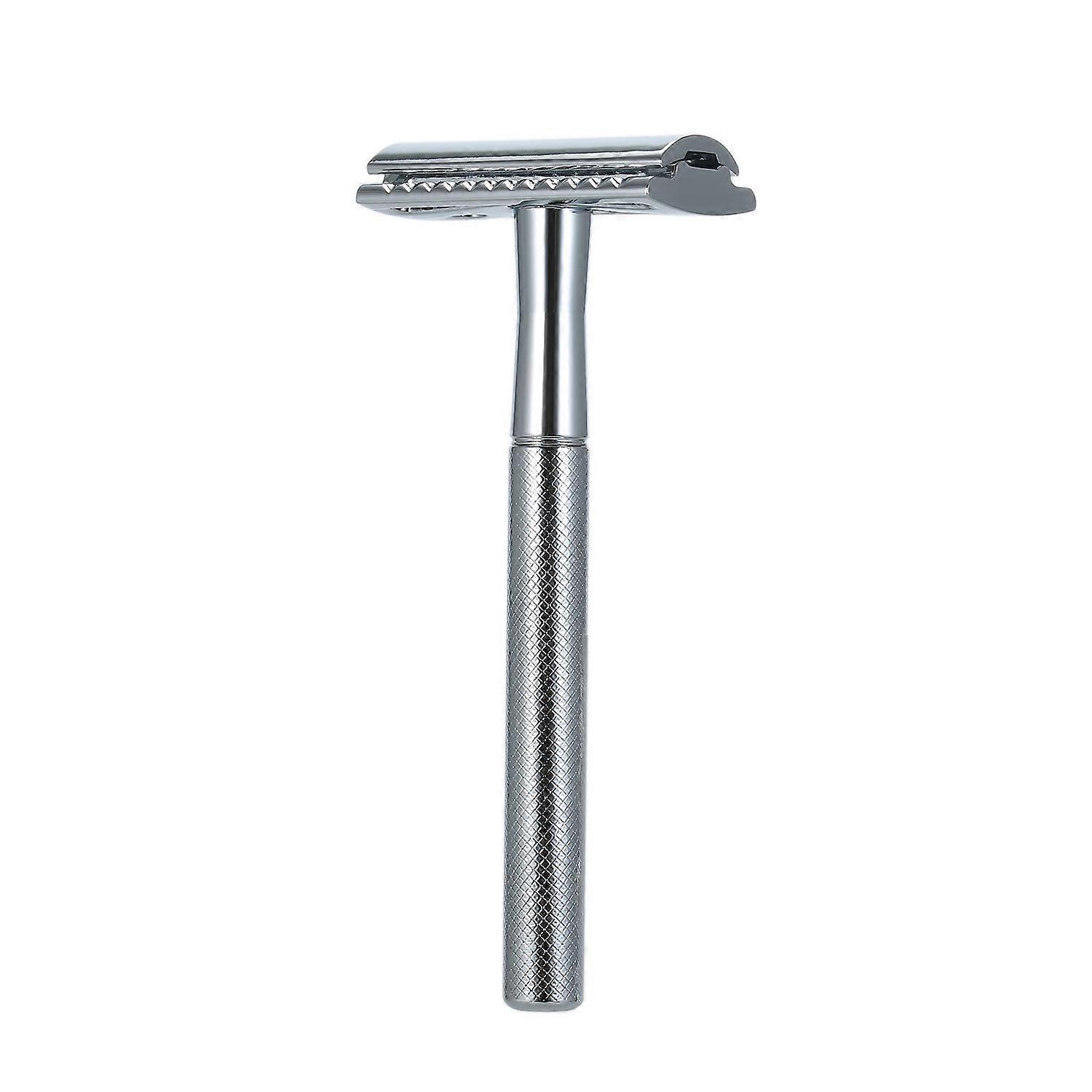 Stainless Steel Double Edge Shaving Razor Safety Beard Razor Manual Mustache Removal Traditional Shaving Tool for Hotel Home Travel