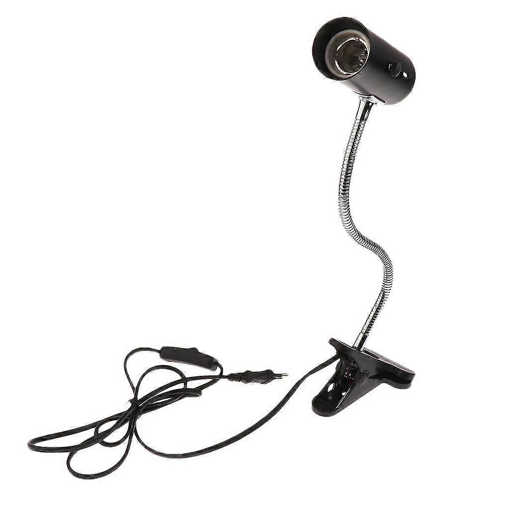 Gooseneck Reptile Ceramic Heating Light Bulb Lamp Holder E27 Eu Plug Black
