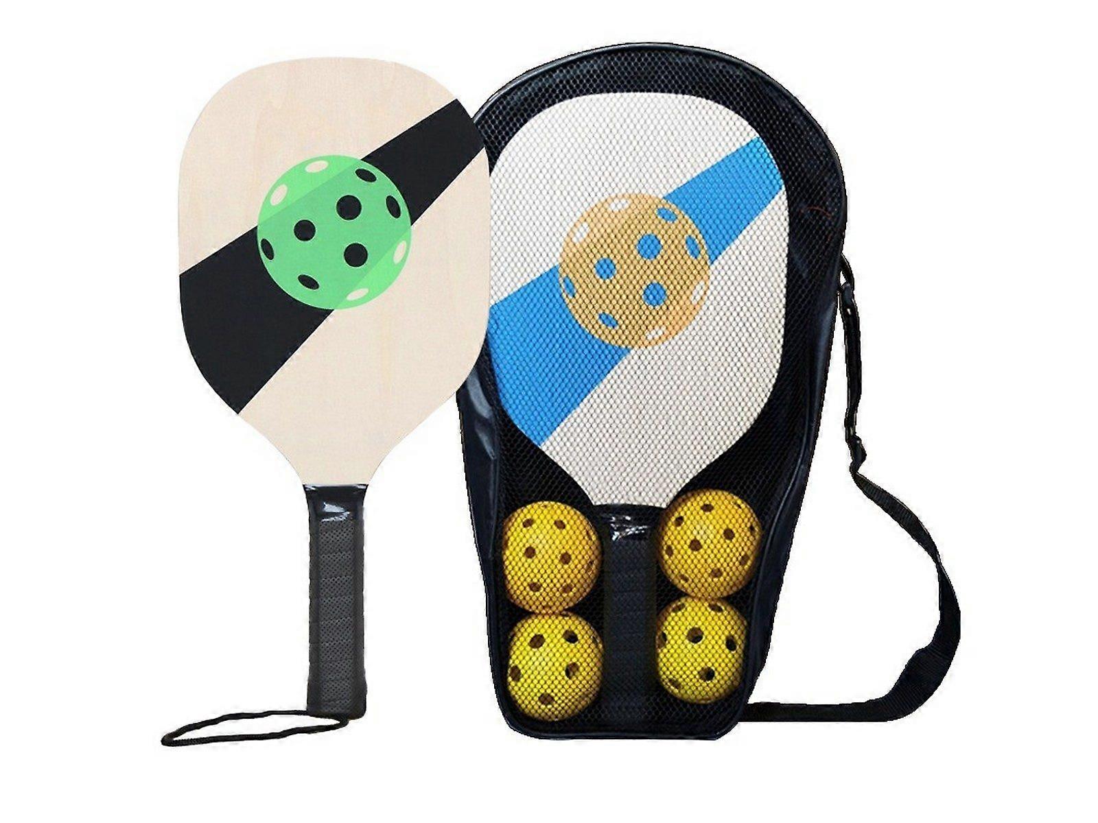 Wooden Pickleball Paddle Set with Drawstring Bag for Outdoor Exercise