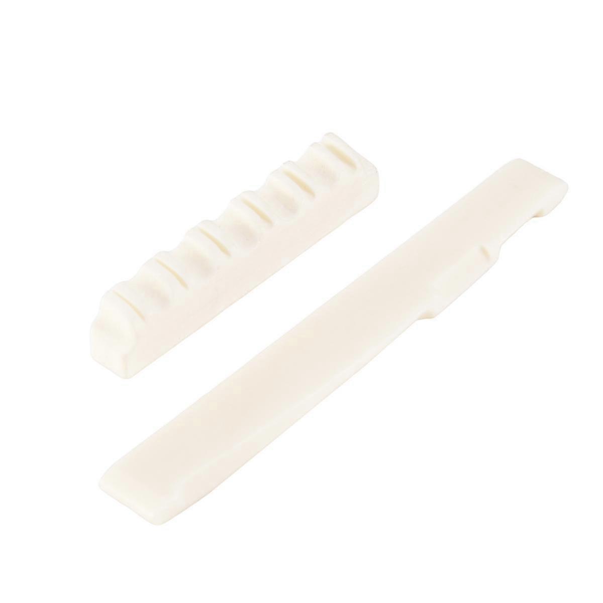 Estone 1Set Ivory Bone Bridge Saddle And Nut For 6 String Acoustic Guitar New