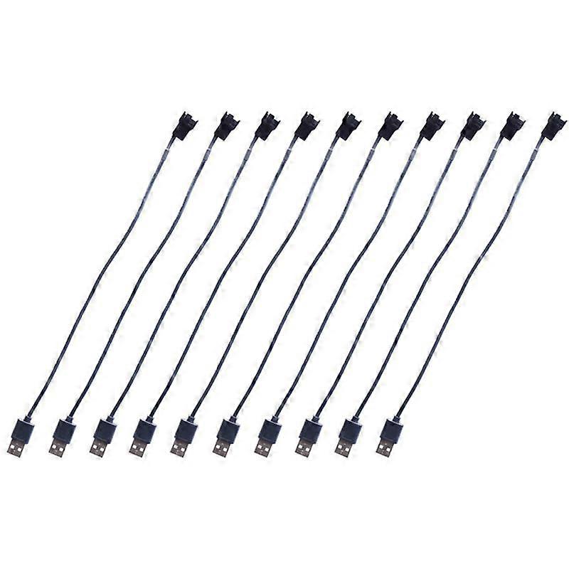 10Pcs USB To Computer CPU Fan Cable USB To 4 Pin Fan Adapter Cables 5V 50CM Computer Fan Power