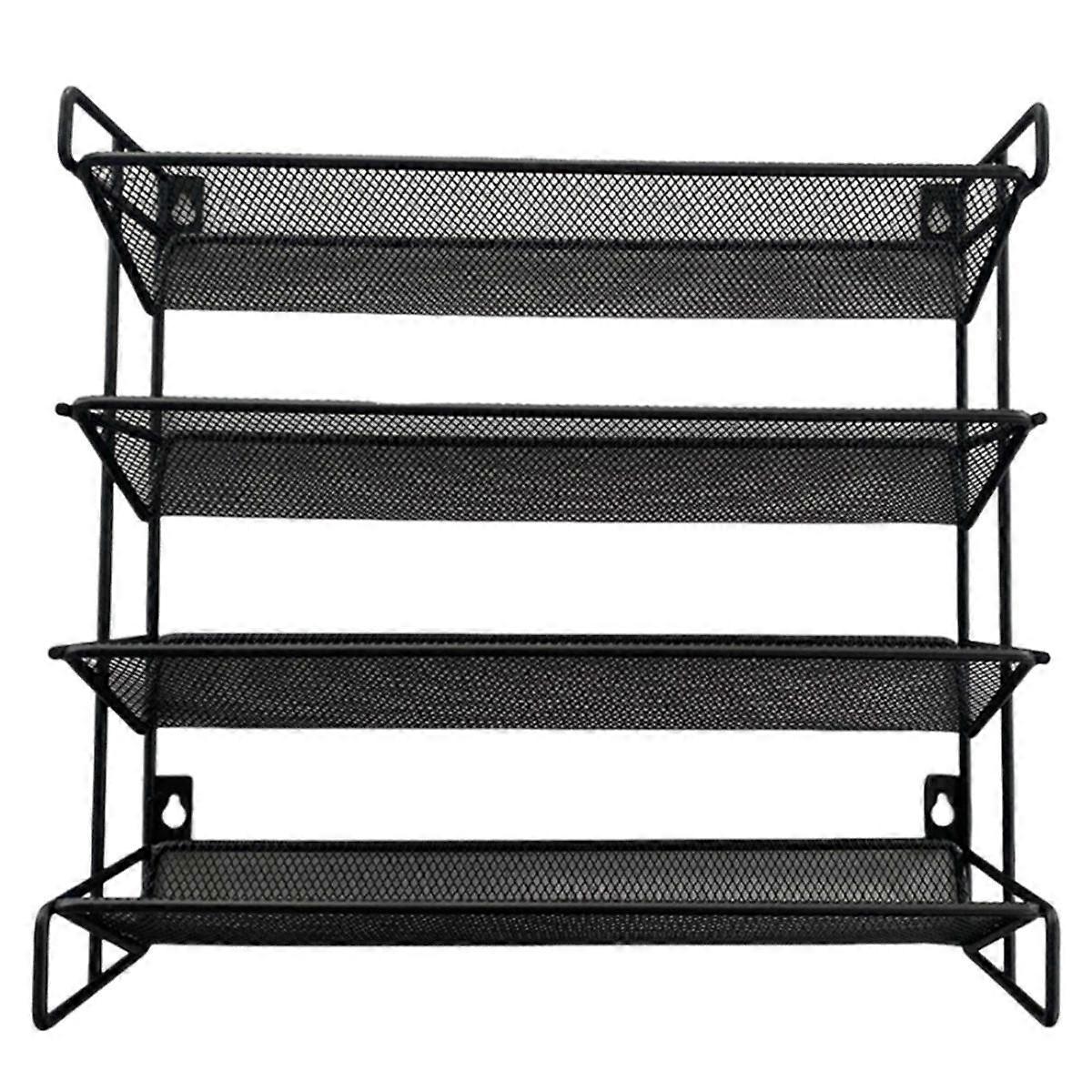 4 Tier Spice Rack Organizer Space-Saving Metal Spice Jar Organizer Seasoning Organizer for Kitchen