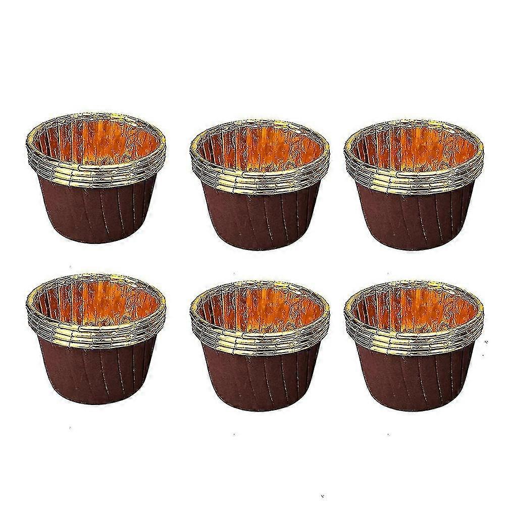 100 Pcs Cupcake Cases,cake Muffin Liners,foil Baking Cups(brown)