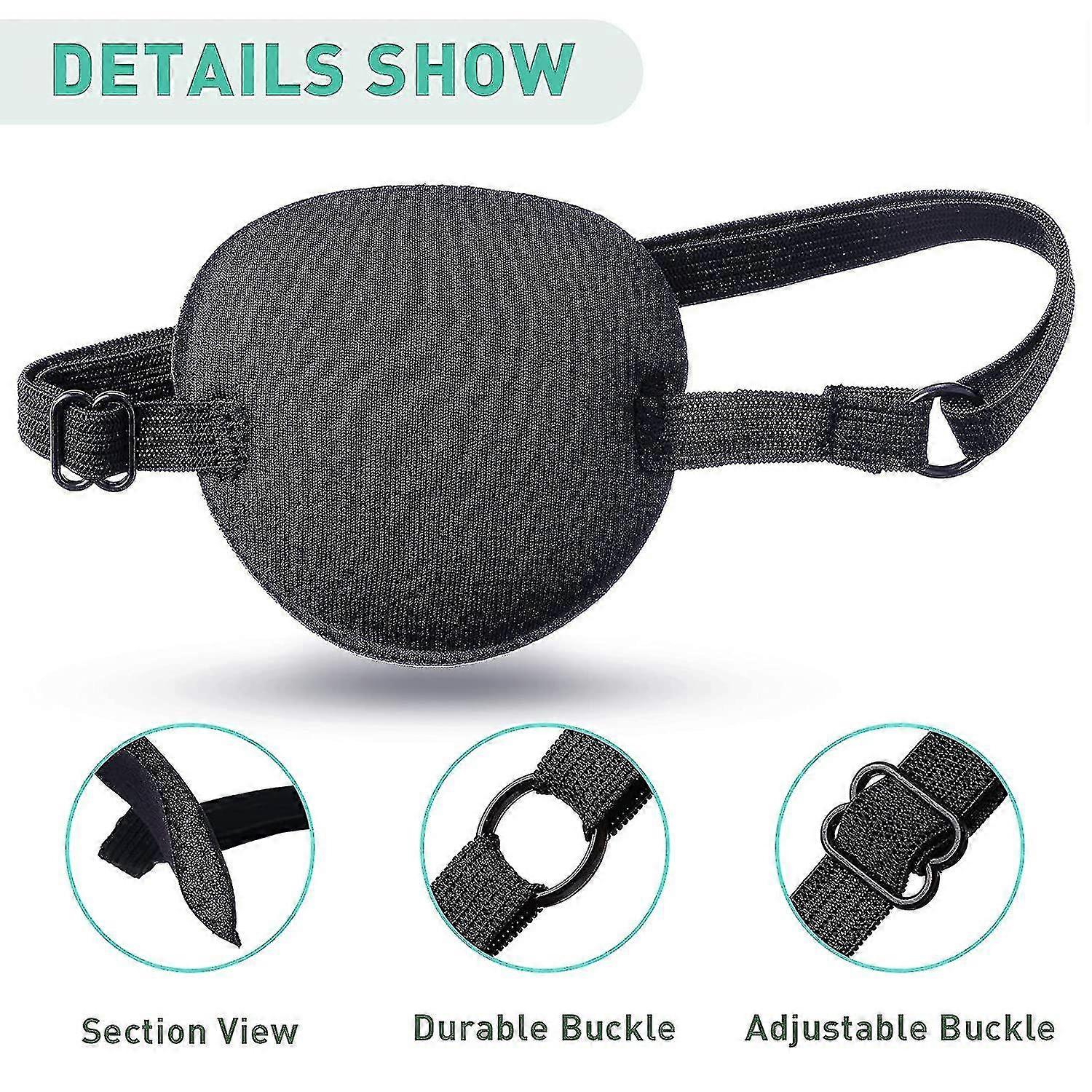 10 Pieces 3d Eye Patch, Pirate Eye Patches, Adjustable Single Eye Patch(black)