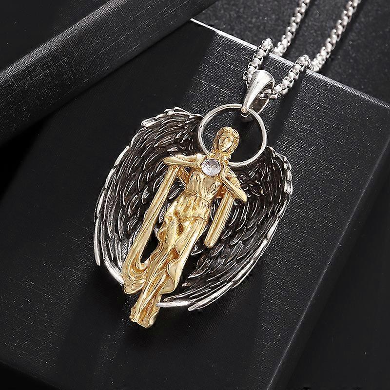 Archangel Saint Gabriel Paladin Necklace Guardian Angel Wings