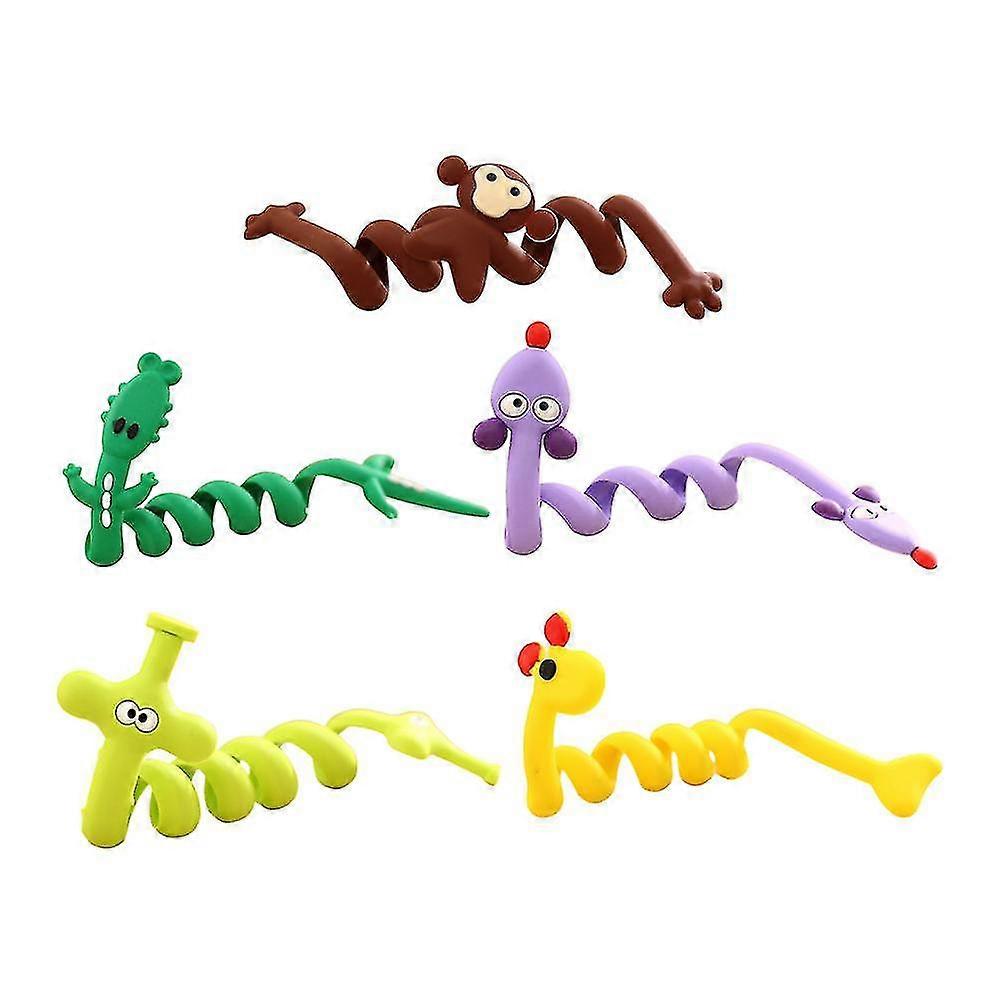 5 Pcs Creative Silicone Mini Cable Organizer Different Cartoon Animal Shape