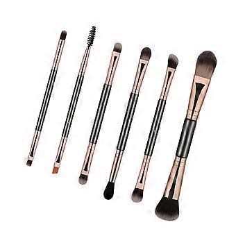 Double Ended Brushing Professional Eyeshadow Brushes Premium Foundation Brushes for Travel Daily Makeup,6pcs