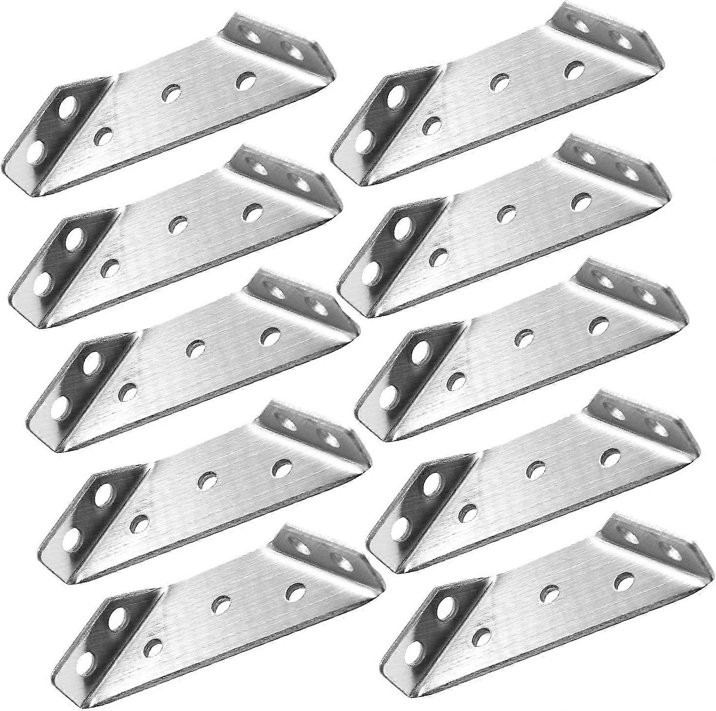 Trapeziform Angle Brackets Multi-Purpose Stainless Steel Corner Braces Large Size - 4pcs