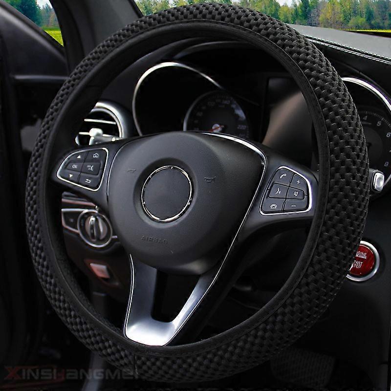 Elastic Stretch Steering Wheel Cover,Warm in Winter and Cool in Summer, Universal, Microfiber Breathable Ice Silk, Anti-Slip, Odorless, Easy Carry,Bl