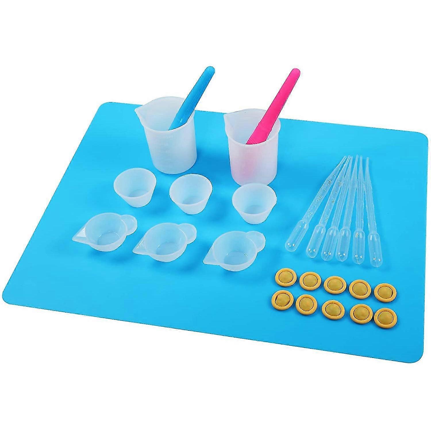 Resin Mixing Cups Kit With 100ml Silicone Measuring Cups, Spoons, Dropping Pipettes, Finger Cots, S