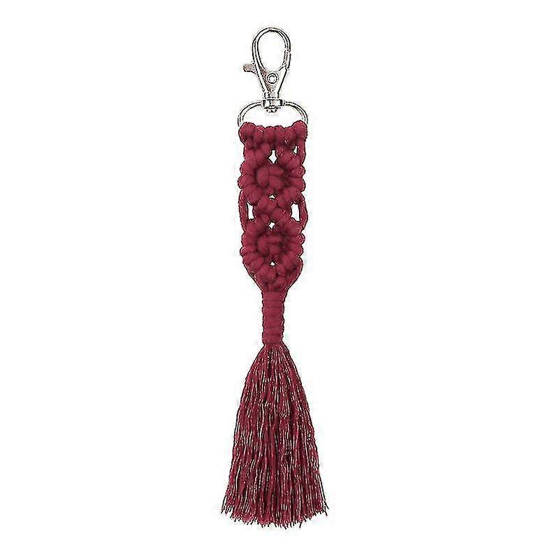Tassel Keychains For Women Key Holder Keyring Macrame Bag Charm Car Hanging
