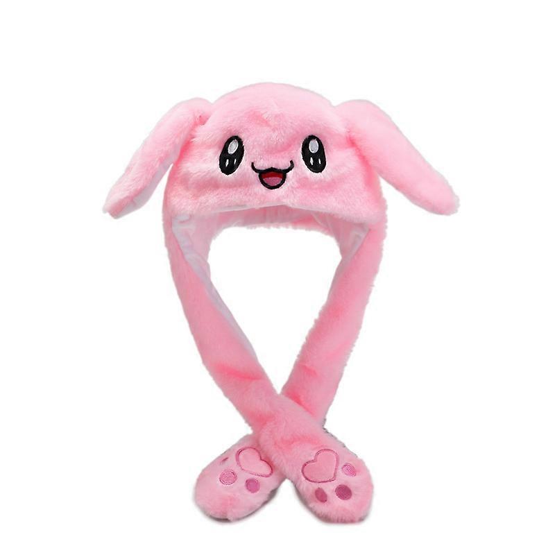 Rabbit hat with dancing ears - Pink Pink one size