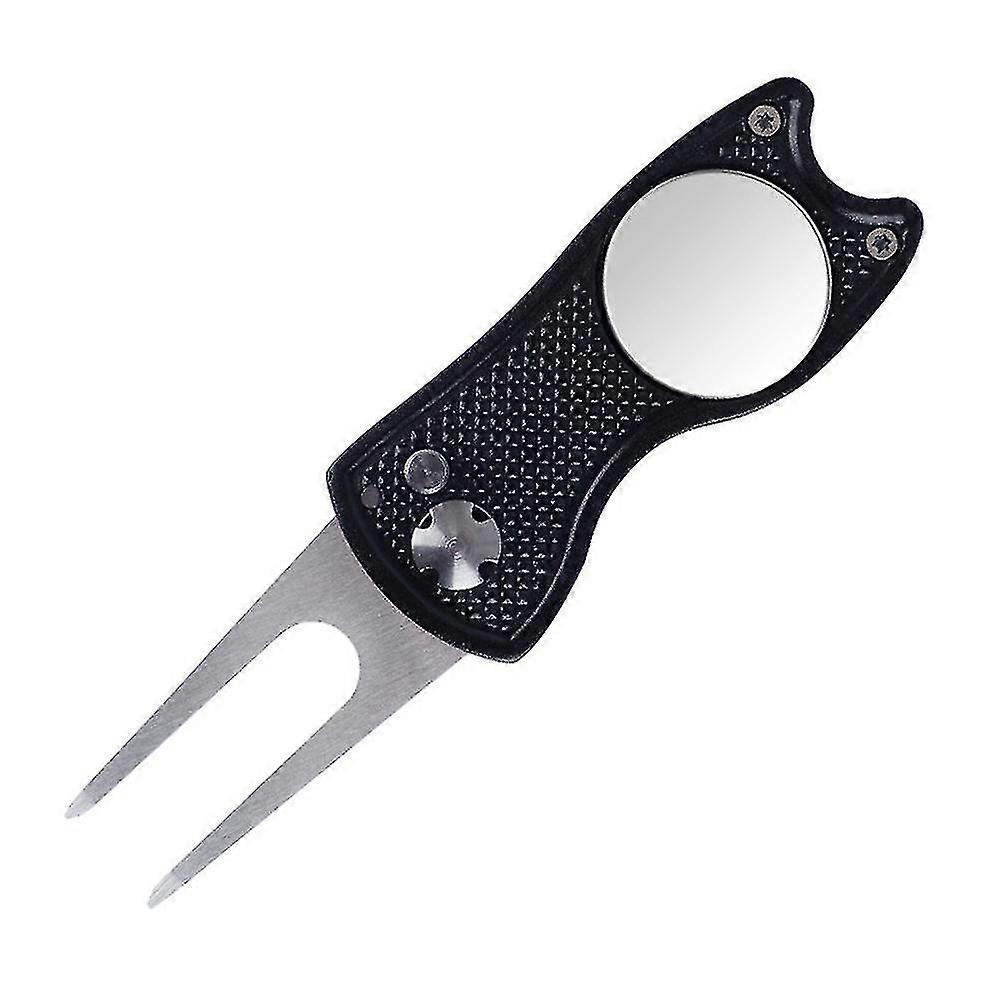 Foldable Golf Divot Repair Tool With Golf Ball Marker