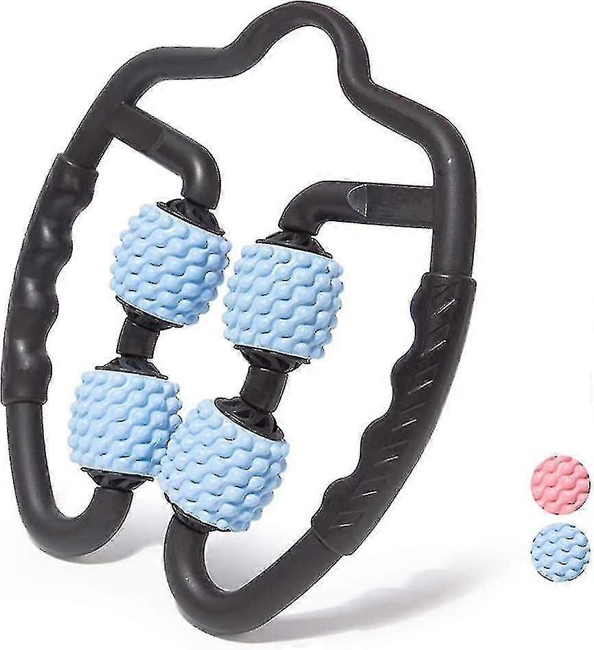 Manual Foam Massage Roller, 360 Anti Cellulite Deep Tissue Leg Muscle Massage, 4 Wheels, Deep Tissue And Muscle Therapy (blue)-blue-