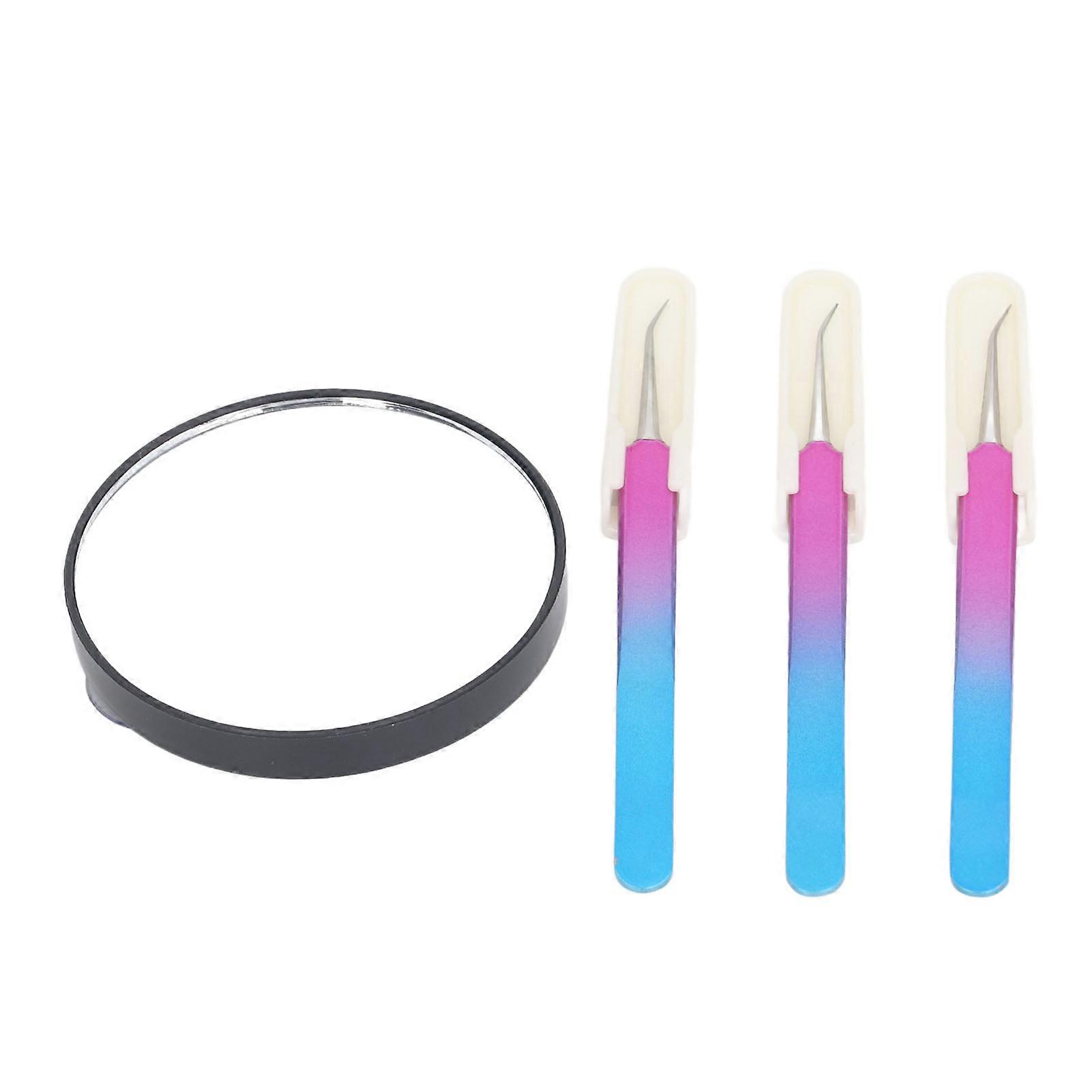 Face Cleaning Tool Set 10x Magnifying Mirror Blackhead Extractor with Storage Bag for Daily Skin Care